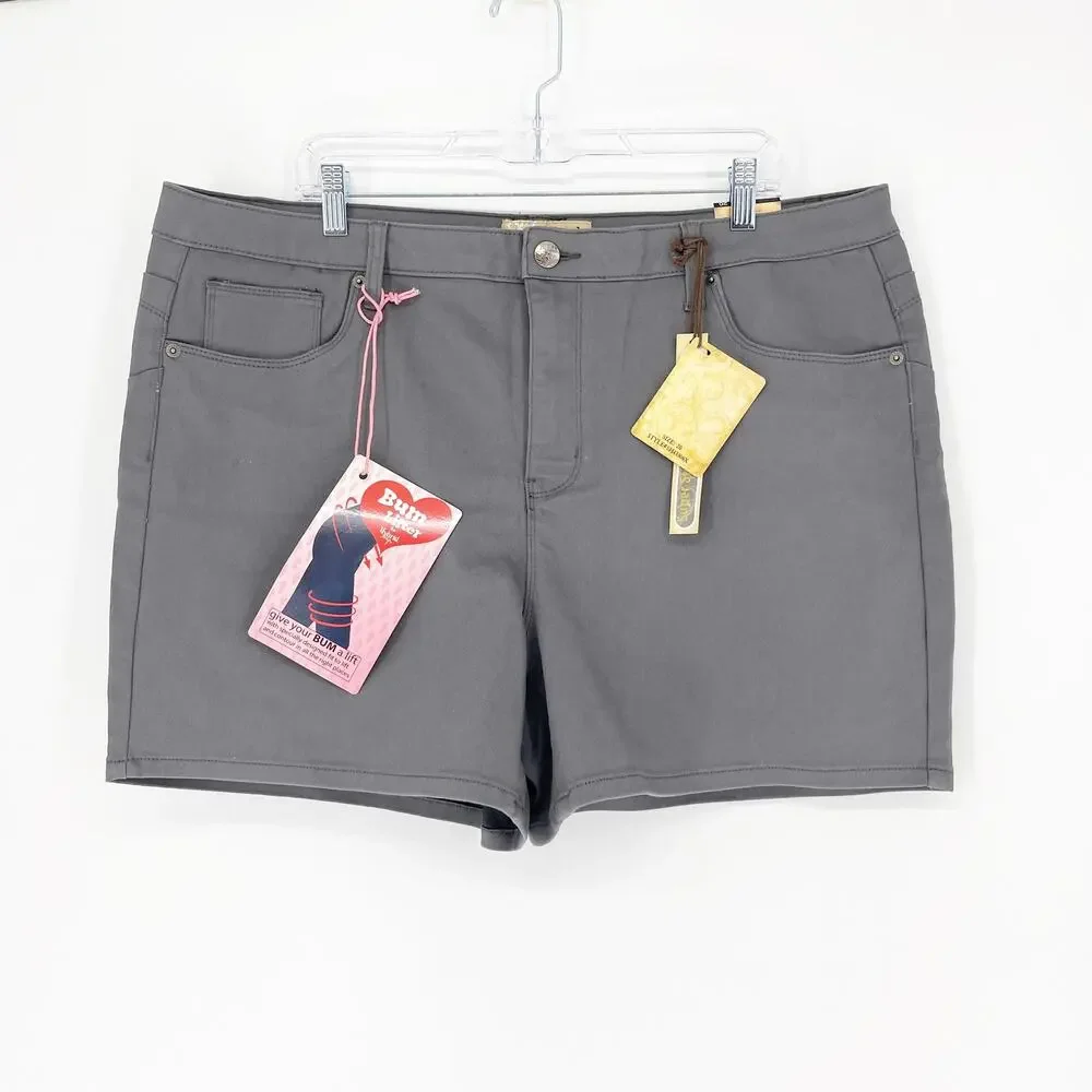 Hybrid & Company High Rise Gray Shorts Size 20